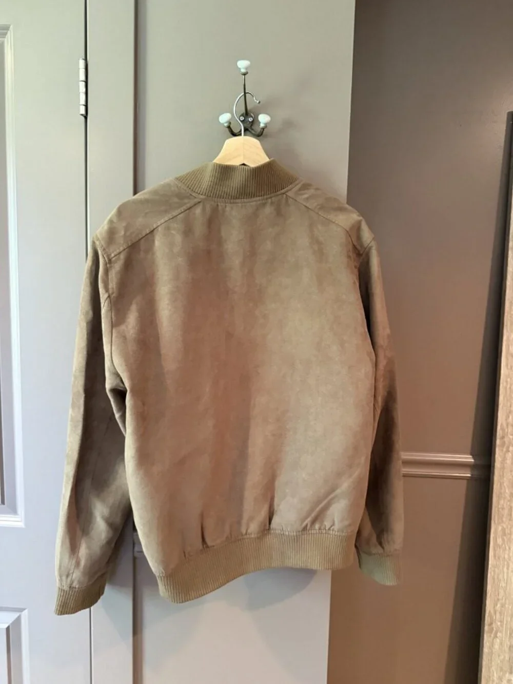 Banana Republic Tan Vegan Suede Bomber Jacket M